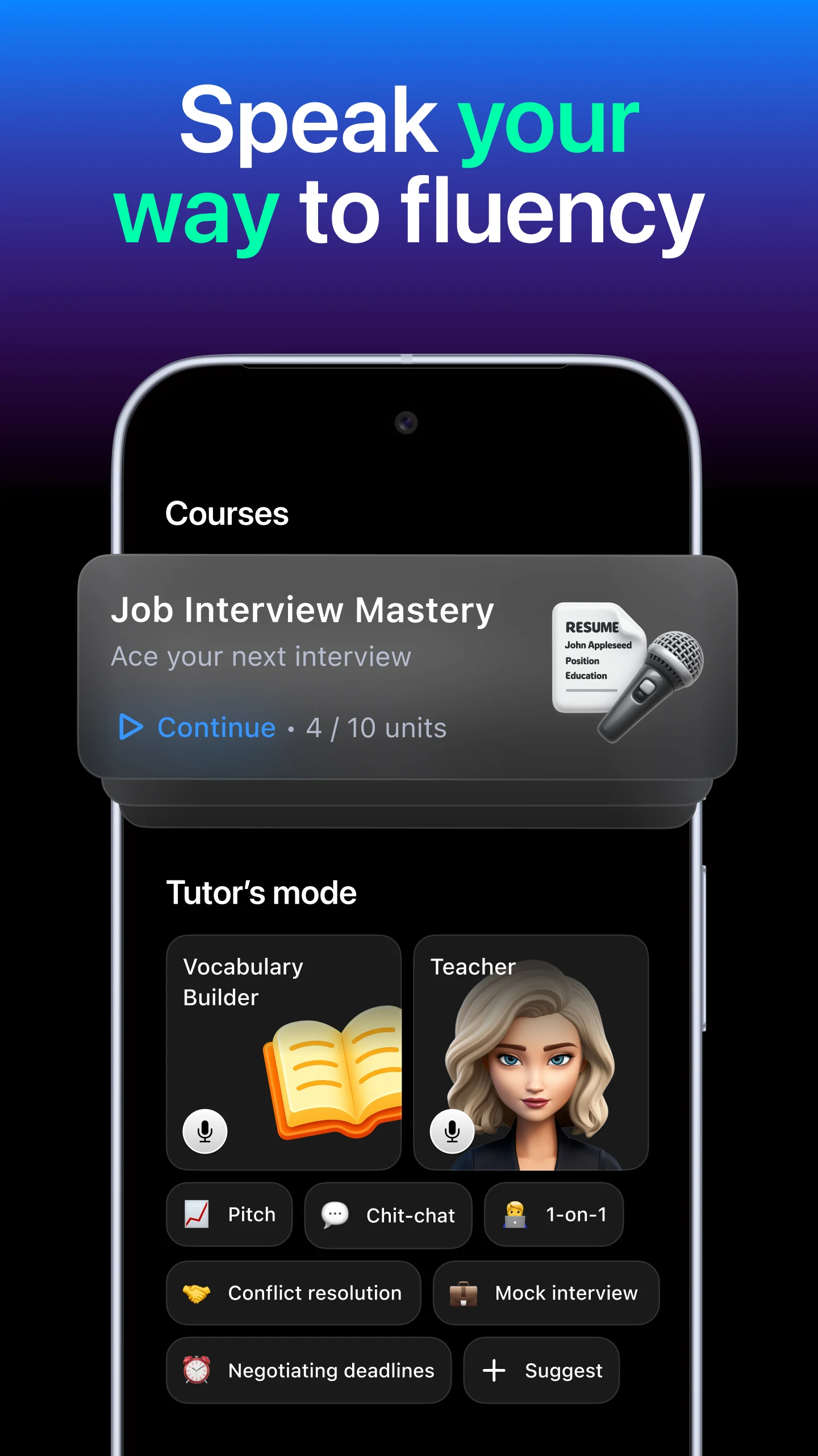 Fluently AI app screenshot